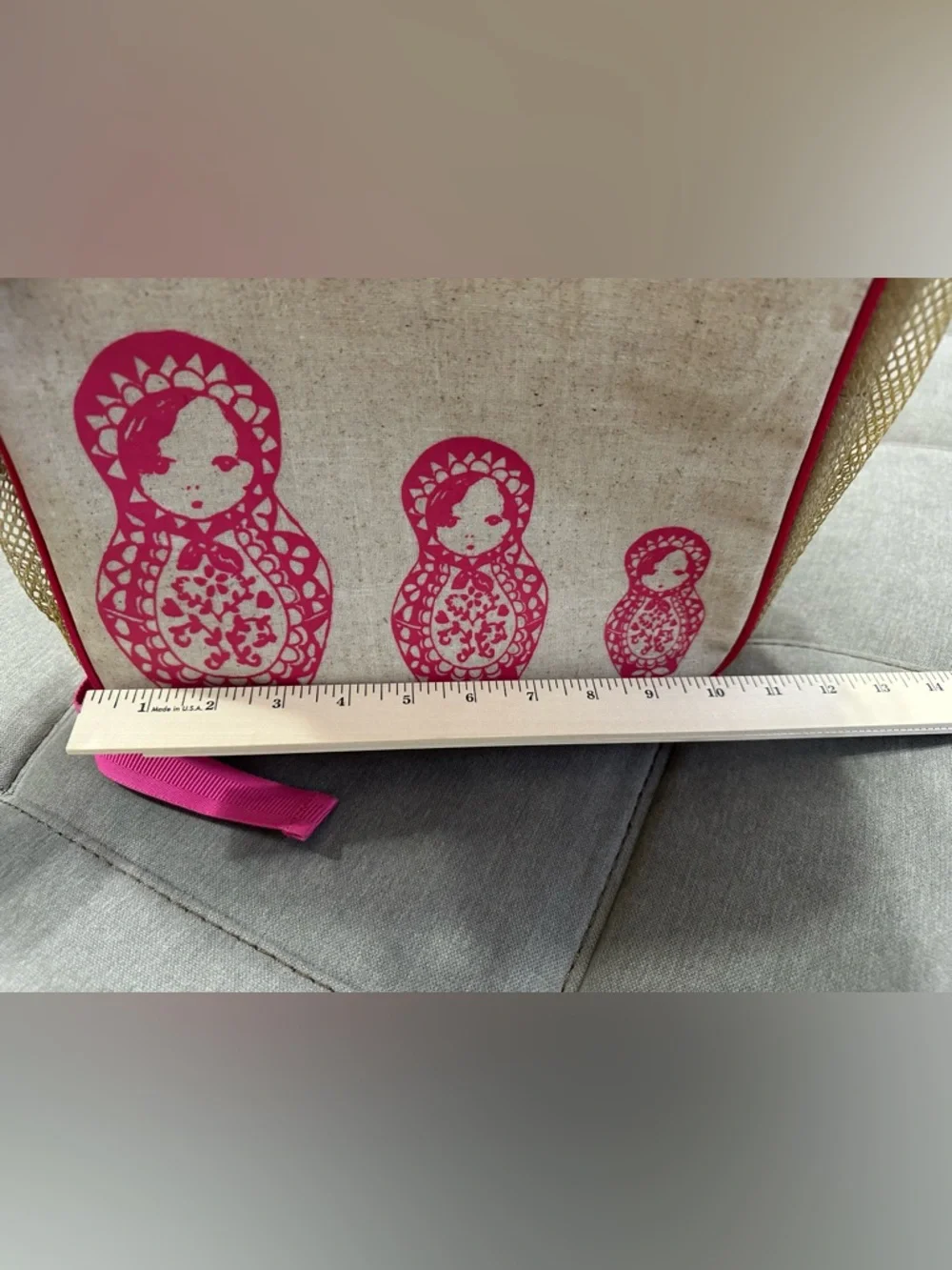 So Young Neutral backpack w printed matryoshka Dolls Pink GRADE SCHOOL BACKPACK